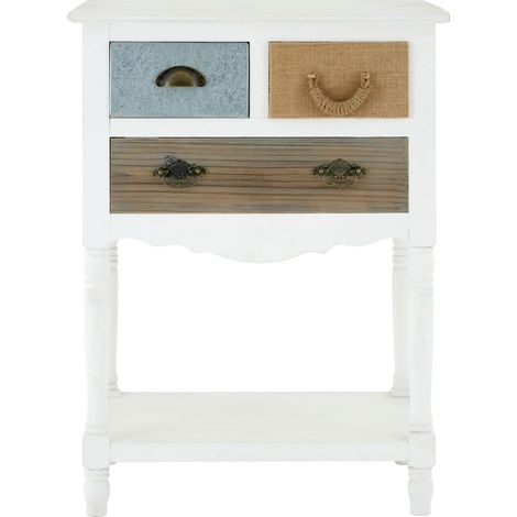 Interiors by Premier Coastal Style White 3 Drawer Chest, White 3 Drawer Dresser, White Drawer Chest, White Bedroom Drawers Unit (1/5)