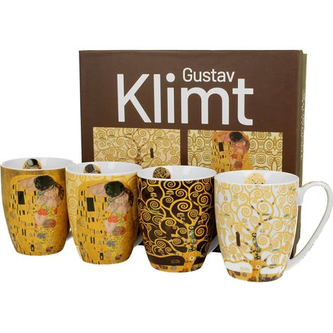 Set mit 4 Klimt-Tassen, 350 ml