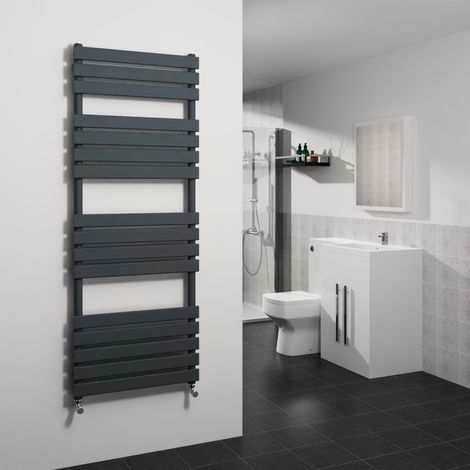 Sand Grey Flat Panel Heated Towel Rail Radiator 1600x600mm (1/5)