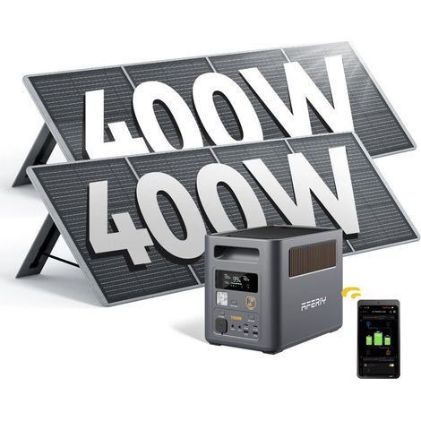 Tragbare Energie-Station - AFERIY - Nomad1800Pro - 1024Wh - 1800W AC - 2x400W Panels