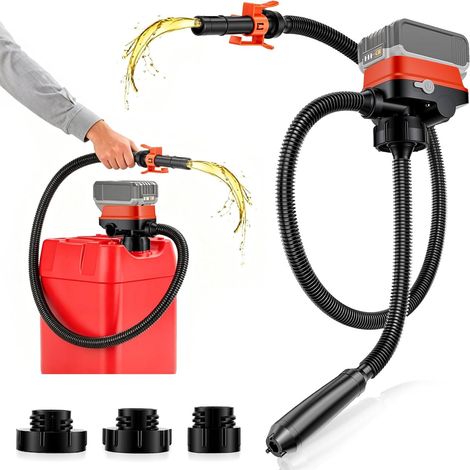 Pompe à Carburant Électrique avec Arrêt Auto 12L min, Pompe de Transfert Carburant, Pompe à Gasoil Pompe Essence Électrique, pour Voiture, Tracteur, Motocyclette, Bateau, avec 3 Adaptateurs (1/5)