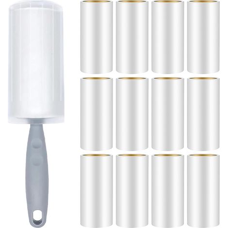 Rouleau Anti-Peluches - Pour Poils D Animaux - Poignée Ergonomique Antidérapante - 12 Rouleaux + 1 Poignée - 60 Déchirures Par Rouleau (1/5)