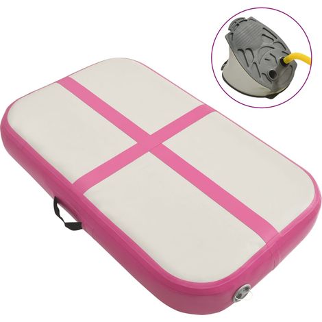 Tapis gonflable de gymnastique avec pompe Tapis d'Entraînement 60x100x10 cm PVC Rose BZTE743087 (1/5)