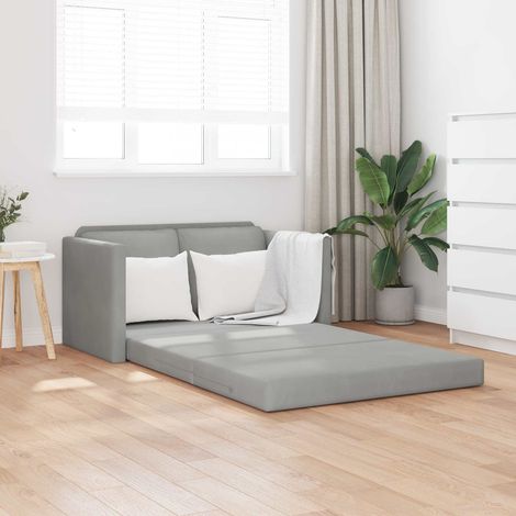Folding Sofa Bed Light Grey 122 x 70 x 60 cm Velvet vidaXL (1/5)