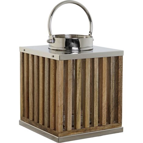 Portavela Mango Cristal 21X21X25 Natural Marron (1/5)