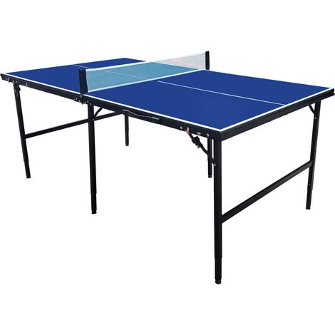 COUGAR Table de Ping Pong Midi 1800 Portable Bleu Ping Pong de Table Cadre Robuste Aluminium, Protections Angles Tennis de Table Pliable, Rangement Facile, Garantie de 2 ans.