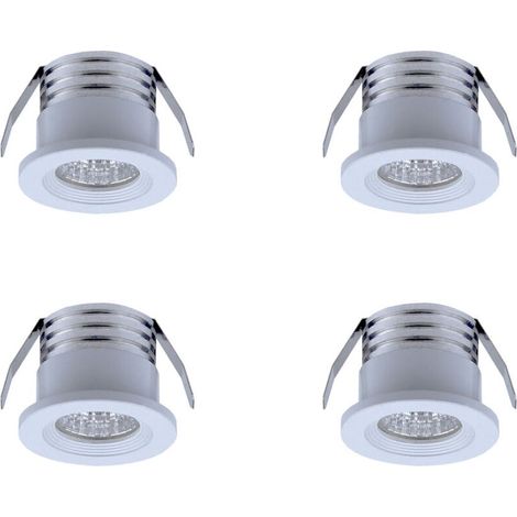 Spot Encastrable LED - 3 W - 3000 K - Blanc Chaud - Pour Mur Et Plafond - Lot De 4 (1/3)