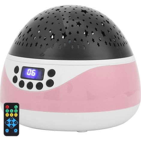 Veilleuse télécommandée avec écran LED, projecteur de veilleuse numérique et musique pour enfant (rose) (1/5)