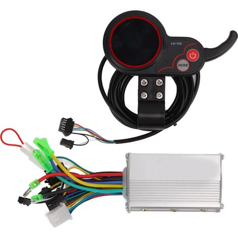 Contrôleur Moteur Vélo Électrique 350W 24V 36V 48V avec Écran LCD et Accélérateur Poignée, Câblage Complet (1/5)