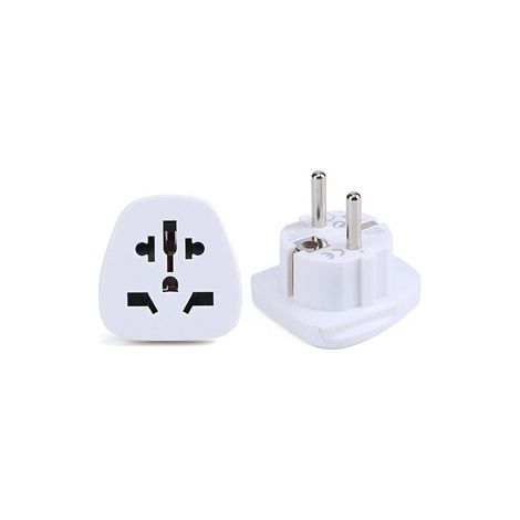 Adaptateur de voyage URBAN FACTORY prise monde WW/EU vers Europe blanc compact 1 sortie