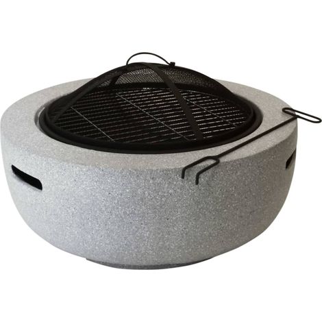 Esschert Design – Brasero barbecue en fer MGO – D 59,8 cm x H 35,2 cm – Pour soirées d'été et fraîches – Design élégant