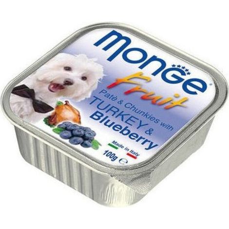 MONGE FRUIT CANE GR.100 TACCHINO/MIRTILLI- MONGE- 1,0 pz