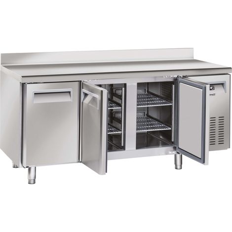 Table réfrigérée avec dosseret - 3 portes - 400 L - Casselin (1/2)
