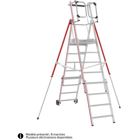 HYMER - Plate-forme de Chantier Télescopique en Aluminium Protect avec GC Portillon - Hauteur de plancher 1,39-2,25m
