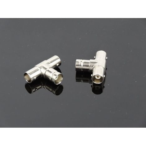 BNC-T-Stecker/BNC-Adapter zum Anschluss von Überwachungsgeräten, 1 bis 2 Videoköpfe, 3-facher T-förmiger BNC-Buchsenstecker. (1/5)