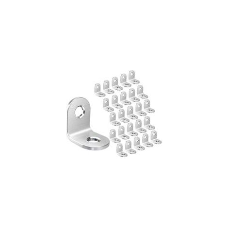 50 Stück Edelstahl-Eckverbinder, 90°-Winkelverbinder – 20 mm x 20 mm x 16 mm, L-förmiger Möbeleckverbinder – Crezuo