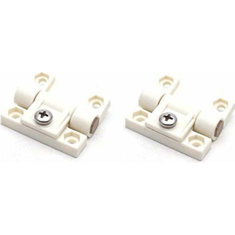 DEESSE SHOP - Lot de 2 43 mm x 36 mm 4 trous fraisés en plastique réglable couple contrôle de position E6-10-301-20 série charnière charnières de porte blanches (1/2)