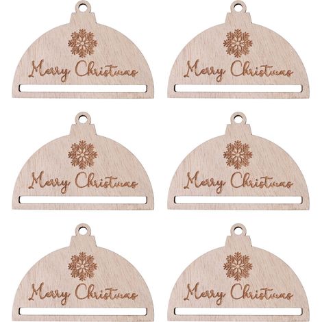 Tranches De Bois - Pour Décoration De Sapin De Noël - Non Finition - Avec Trou Central - 6 Pièces - 10 X 7 Cm (1/5)