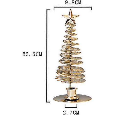 Ornements de Noël en métal représentant un sapin de Noël avec bougeoir pour bougie chauffe-plat ( )