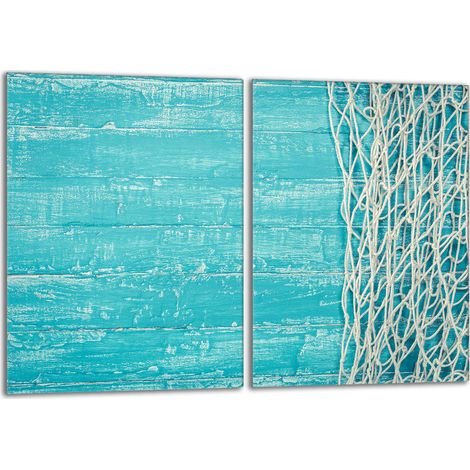 Glasschutzplatte für Herd 2x40x52 Türkis (1/5)