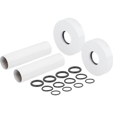 Set de rosaces individuelles et d’habillage blanc, longueur de tube 70 mm