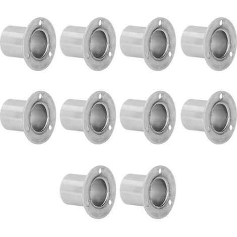 Packung mit 10 verstärkten Edelstahl-Flanschhalterungen für Kleiderstangen mit 25 mm Durchmesser, robuste Ausführung (1/5)