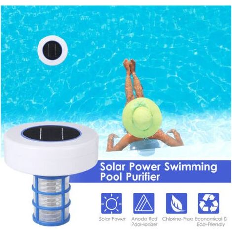 Ioniseur Solaire de Piscine, Nettoyeur D'ioniseur de Piscine nergie Solaire, quipement de Nettoyage de Fontaine Spa de Piscine, Fil ABS + Acier (1/5)