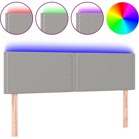 Maison Exclusive - LED Kopfteil Hellgrau 144x5x78/88 cm Stoff