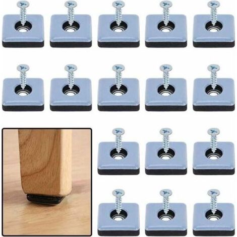 – Patins téflon auto-adhésifs carrés pour meubles lourds – 16 pièces 25mm x 25mm – Anti-vibration – Réduction du bruit sur tous types de sols (1/5)