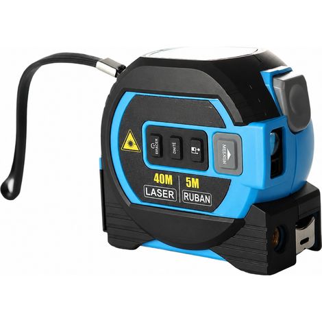Télémètre laser 3 en 1 40 m mètre ruban électronique et ligne croisée ABS bleu 40 bleu abs 13 × 13 × 6 cm 330 g – Livraison gratuite
