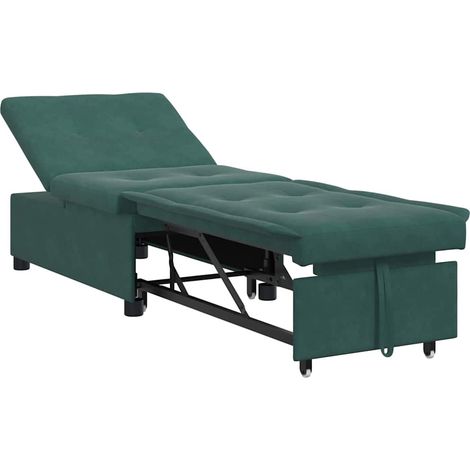 Canapé  Sofa-Lit Vert foncé 194 x 67 x 82 cm Velours (1/5)