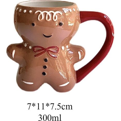 Tasse en céramique One Piece Gingerbread Man - Cadeau amusant pour la famille et les amis, tasse à café de 300 ml, tasse, tasse d'Halloween cadeau de collègue tasse personnalisée (1/2)