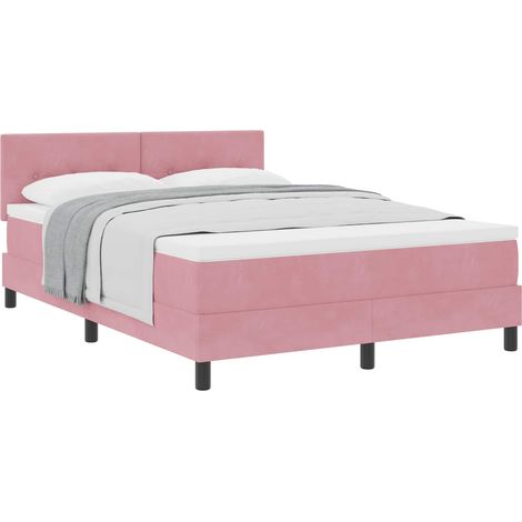 Maison Exclusive - Letto a molle con materasso Rosa 140 x 190 cm Velluto