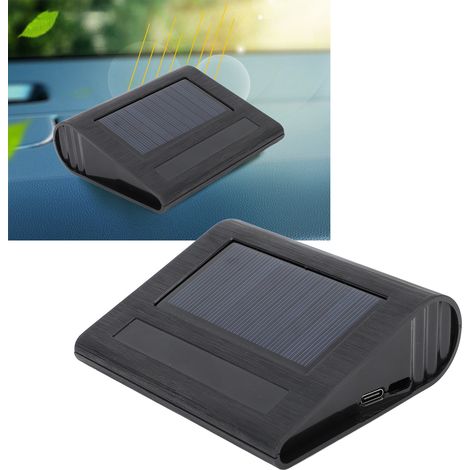 Purificador de aire inalámbrico para coche con panel solar – Portátil y automático – Eliminación de olores mediante ozono – ABS gris (1/5)
