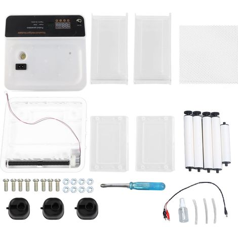 Incubateur à œufs réglable avec éclairage LED automatique, double alimentation, petit simulateur d'incubation pour poulets, blanc, prise UE 220 V, lot de 10 (1/5)