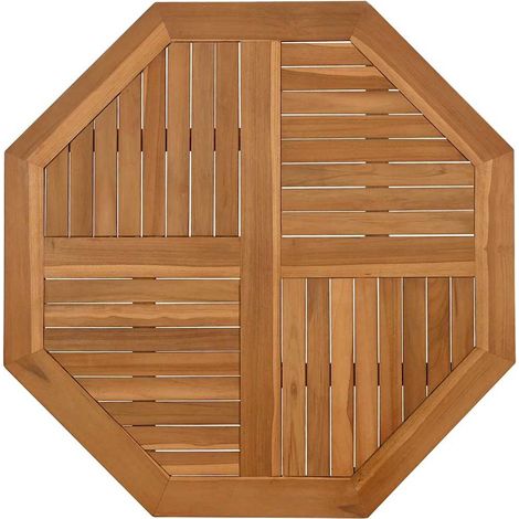 Tischplatte 90x90x2,5 cm aus massivem Teakholz, oktagonal