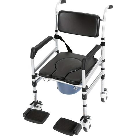 Chaise de Douche, PVC, Alliage d'Aluminium, Forme Rectangulaire, Conception Robuste, Quatre Roues Universelles (1/5)