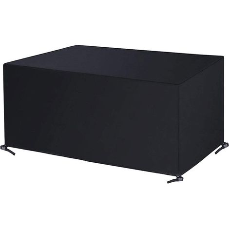 Housse Pour Meubles De Jardin - Polyester Oxford Noir - 130x130x90 cm - Imperméable Et Résistant Aux UV - Avec Cordon Réglable Et Attaches À Cliquet - 1 Pièce (1/5)