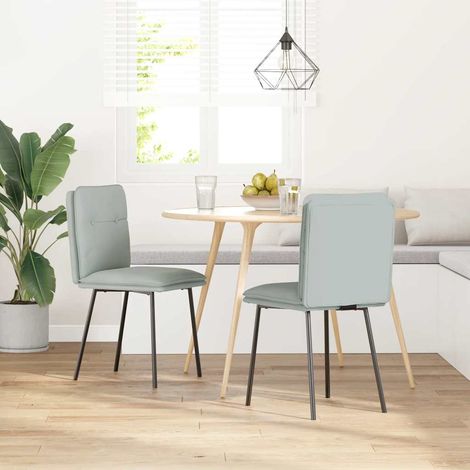 Lot de 2 Chaises à manger，Chaise de cuisine Gris clair Velours CFW12482 (1/5)