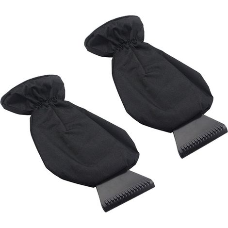 Beauvie-Lot de 2 grattoirs à glace avec gant - Noir - Grattoir à glace pour voiture - Grattoir à vitre - Grattoir à neige - Grattoir à vitre - Grattoir à glace - pour nettoyer les espaces extérieurs e