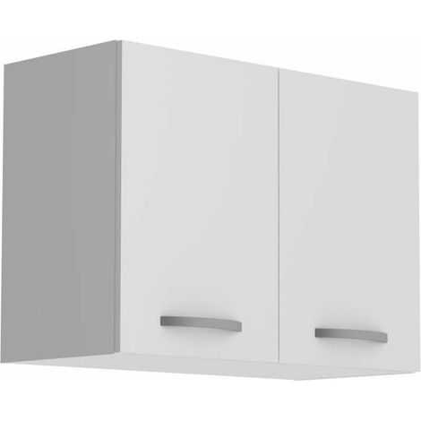 BigBuy OSLO Hochschrank mit 2 Türen modern weiß