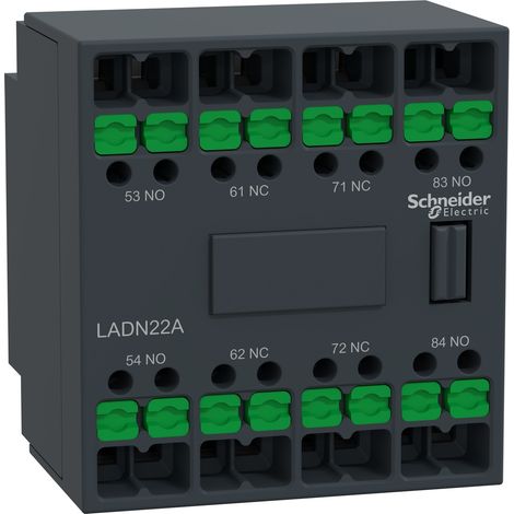 Contatti ausiliari aggancio frontale 2NO+2NC SNAP IN Schneider LADN22A