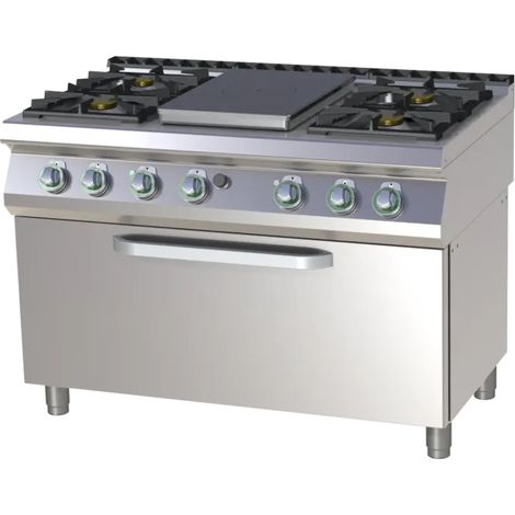 Fourneau à gaz coup de feu avec four électrique statique RM - STPST 7120/31 GE - RM Gastro
