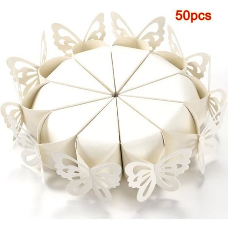 50x Boite a Dragee Papillon Decoration Mariage Bapteme Fete Naissance blanc (1/4)