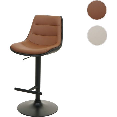 Lot de 2 tabourets de bar HWC-L85, chaise de bar tabouret de comptoir tabouret pivotant, hauteur réglable avec dossier simili (1/5)