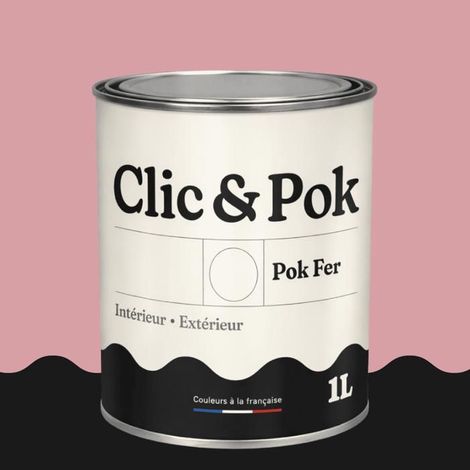 Peinture Fer Antirouille – Métal Extérieur Intérieur, Satinée, Protection Rouille - 1L - RAL 3015 - Rose clair