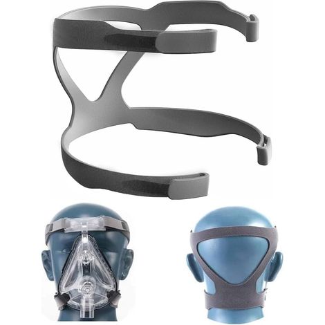 CPAP Mask Headgear, Universal Mask Headgear, Comfortable CPAP Supplies, Universal CPAP Mask Strap, Ultra-Light, Soft and Breathable (Grey) (1/5)