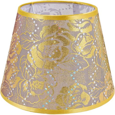 Abat-jour Protecteur pour Luminaire en Tissu et Métal Or Vintage Décoration Simple et Charmante pour Lampe de Table pour Salon ou Chambre (1/5)
