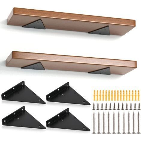 Lot de 4 Support Etagere Triangle, 23CM Supports D'étagère Flottant en Fer, Support Étagère Mural en Métal Pour Étagères Ouvertes de Bricolage (1/5)