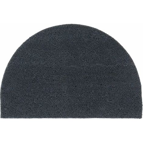 Tapis de porte demi-rond facile à nettoyer 40 x 60 cm antidérapant design moderne en fibre de coco gris foncé (1/5)